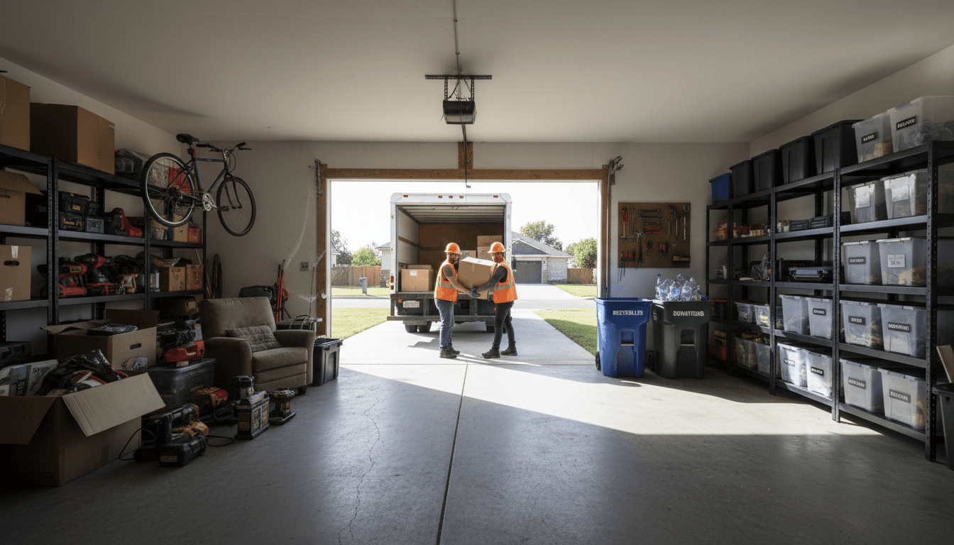 Clean, organized garage space after professional cleanout service in Chandler
